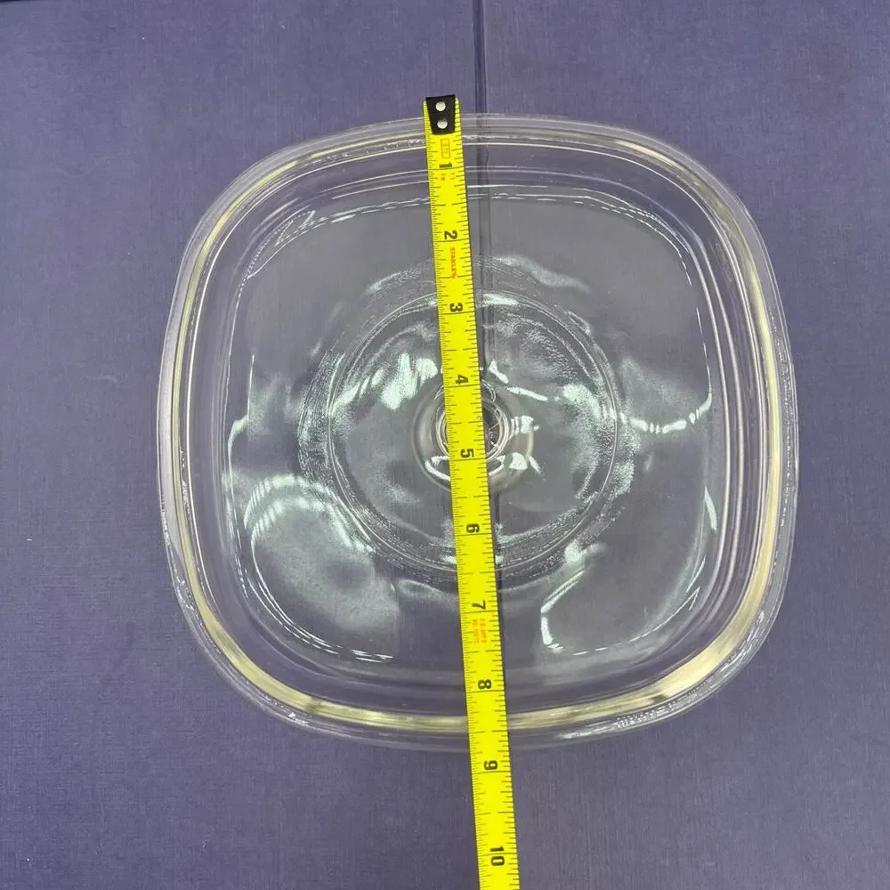Lot 3 PYREX A-9-C Clear Glass Square Casserole Replacement Lids 8 5/8”